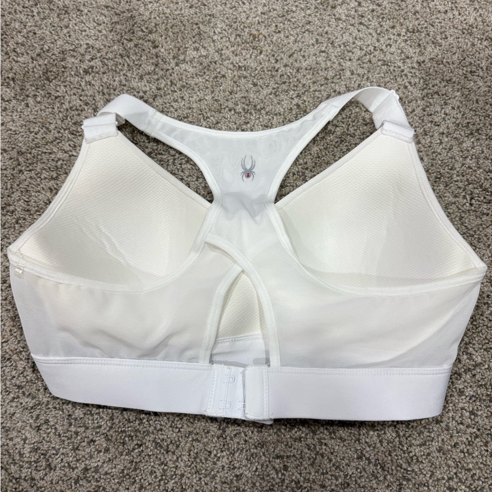 Spyder White Racerback High-Impact Sports Bra